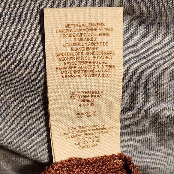 Free People SAHELI TOP Amber Brown Round Hem Tunic, made in India - Picture 10 of 10